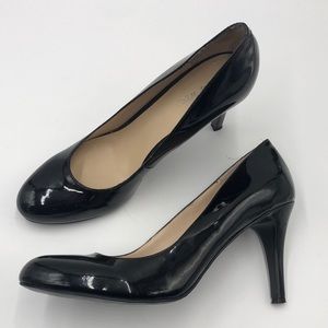 Nine West Lucius30 Black Patent Pimp Heels